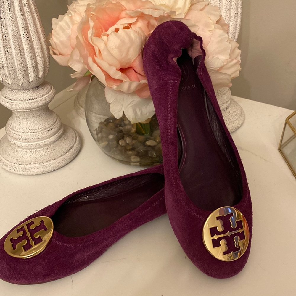Tory Burch ballet in purple suede